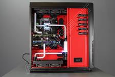 Phanteks Enthoo Series Primo SE w/ Window, E-ATX, Black/Red, Full Tower Case - side view