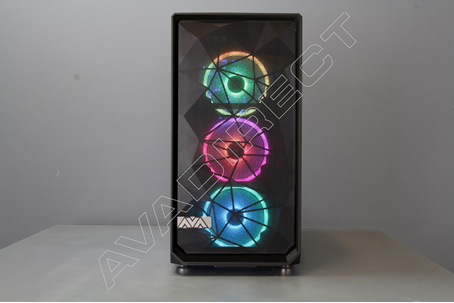 Fractal Design Meshify S2 Black - TG Tempered Glass Mid Tower Case Front View