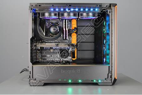 Be Quiet! Silent Base 601 Tempered Glass, Black/Orange, Mid Tower Case - side view