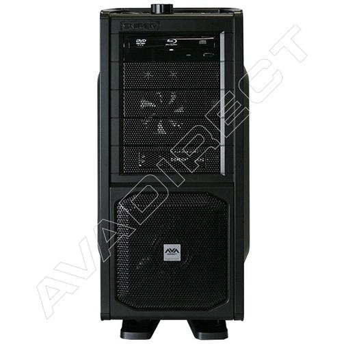 The best characteristic of a Custom Desktop PC is choosing every part down to the case, power supply, motherboard, GPU, etc...In many aspects, it's a self image of the end-user portrayed into the style of this case. The Coolermaster Storm Sniper case is a very sleek, and aggressive looking case. It offers superior cooling, while maintaining a low-noise functionality that is easily liked amongst many enthusiasts. The Intel core i7 920 CPU is the most popular by default, and offer the most performance for the cost. This customer did not choose to take advantage of our over-clock services, so the stock cooler will do the job perfectly. What better way to improve the future of this PC by utilizing the most recent ASUS X8 motherboard, the P6X58D with SATA 6gb connectors, and USB 3.0. Adding a total of 6GB to begin the life of this system will provide smooth, endless performance for many tasks to come. Judging by the Saphire Vapor-X Radeon HD 5750 1GB graphics card, this end-user plan to indulge in some gaming, or get their hands dirty with visual editing applications. The Intel 160GB solid state disk offers 250MB/s of read, and 70MB/s of write speed. This will make any system blazing fast, no matter the intended use. Throw in two 1TB hard drives, in RAID 1, and you will never have to worry about losing valuable data. The BD-ROM drive is a great featuring, allowing you to watch blu-ray movies in the comfort of your computer chair, or couch if you so choose to use an LCD screen as your PC monitor. The corsair 850W power supply will provide more than enough power for the current components, and even future parts added for upgrade. Windows 7 Home Premium 64-bit was chosen to run this system, and with the utilization of Kaspersky Internet Security 7.0, you can't ask for a cleaner, more reliable system.