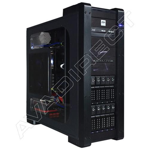 Custom Workstation PC configurations offer extensive options to help any end-user conquer the most fierce applications and tasks known to Windows 7. This Custom Workstation PC is the definition of high-end Custom Workstation PC configurations. Boasting the Intel Xeon E5 2630 processors, a total of  12 cores, and 24 threads will allow the end-user to blast through benchmarks and complete rigorous CPU-intensive tasks at ease. 64Gb of Crucial ECC RAM may be considered overkill, however when you’re future-proofing a system it’s absolutely necessary. The EVGA GeForce GT 520 indicates that this system will not be used for processes that require massive GPU rendering, and was most likely selected to ensure the graphics do not hold the system back in any way, shape, or form. Furthermore, the ASUS Z9PE-D8 WS motherboard gives many options to add extra expansion cards, and additional RAM; along with the Xigmatek Elysium Black Case, leaving the end-user with many open internal/external bays to add optical, front-panel devices, or storage drives.