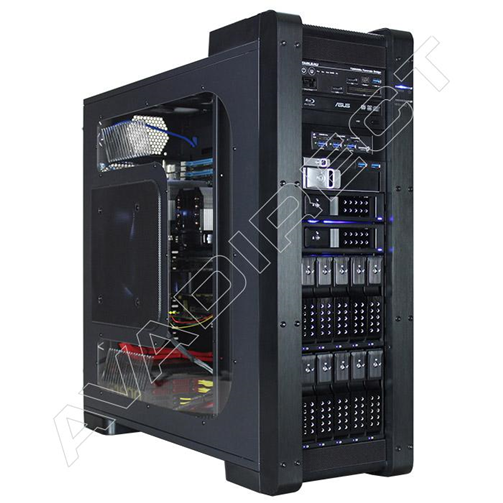 Our Custom Workstation Configuration offer a massive amount of options to help our customers get the job done. As such, you can expect equally massive-sized cases offered in our Custom Workstation Configurators. The Xigmatek Elysium Full Tower Case is a perfect example of such gargantuan-sized cases that support SSI-EEB dual-XEON workstation boards. Specifically, the ASUS Z9PE-D16/2L motherboard was used to offer large amounts of RAM utilization, and support for the Intel Xeon E5-2630 V2 six-core processors selected for this Custom Workstation Configuration. Appropriately, a Kingston 64GB (4 x 16GB) DDR3-1600 ECC Registered RAM kit was chosen for this Custom Workstation Configuration, by the end-user, and is a great starting point for any dual-XEON Custom Workstation Configuration. In a growing trend, the EVGA GeForce GTX 660 SuperClocked graphics card seems to be one of the most popular choices for our workstations; most likely due to the fact that our customer’s don’t want a basic graphics card, but still want something with power, should they need graphics processing on demand.