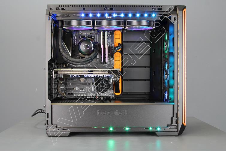 Be Quiet! Silent Base 601 Tempered Glass, Black/Orange, Mid Tower Case - side view