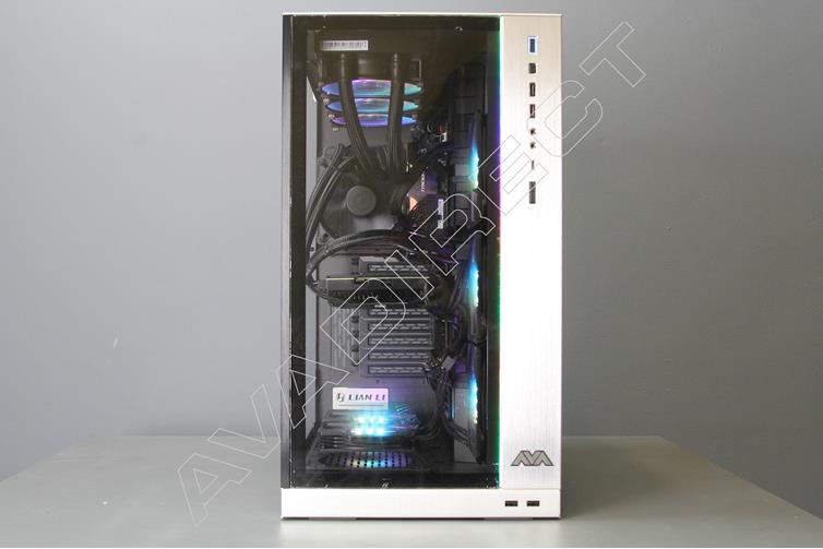 Lian-Li  O11D XL-A Tempered Glass,  Silver (ROG Edition), Full Tower Case - front view