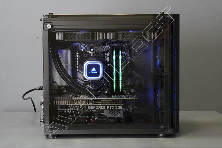 Corsair Crystal Series 280X RGB Tempered Glass Cube case - side view