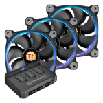 Riing 12 LED RGB 3 x 120mm, w/ Controller, 1500 RPM, 40.6 CFM, 26.4 dBA, Cooling Fans