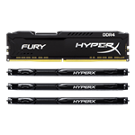 64GB Kit (4 x 16GB) HyperX Fury DDR4 2666MHz, CL16, Black, DIMM Memory