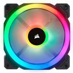 orsair LL Series LL120 RGB 120mm Dual Light Loop RGB LED PWM Fan Single Pack (CO-9050071-WW) for Desktop,Black, No Controller