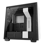 H Series H700i Tempered Glass, No PSU, E-ATX, White/Black, Mid Tower Case