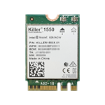Killer™ Dual Band Wireless-AC N1550, 2x2 Wi-Fi + Bluetooth 5.0, IEEE 802.11ac, 1.73 Gbps, M.2 2230, Wireless Card