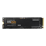 250GB 970 EVO, 3400 / 1500 MB/s, 3D TLC NAND, PCIe NVMe 3.0 x4, M.2 2280 SSD