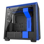 H Series H700 Tempered Glass, No PSU, E-ATX, Black/Blue, Mid Tower Case