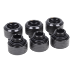 Eiszapfen 13mm HardTube compression fitting G1/4 - knurled - deep black sixpack