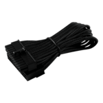 24-Pin ITX 7&quot; (20cm) HSL Single Braid Extension Cable - Jet Black