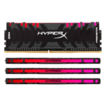64GB Kit (4 x 16GB) HyperX Predator RGB DDR4 3000MHz, CL15, Black, RGB LED, DIMM Memory