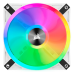 iCUE QL120 RGB 120mm, White, RGB LEDs, 1500 RPM, 41.8 CFM, 26 dBA, Cooling Fan