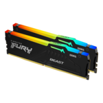 64GB (2 x 32GB) FURY Beast DDR5 5200MHz, CL40, Black, RGB LED, DIMM Memory