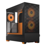 Pop Air RGB, Tempered Glass, w/ USB-C, No PSU, ATX, Black/Orange, Mid Tower Case