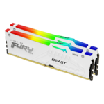32GB (2 x 16GB) FURY Beast DDR5 6000MHz, EXPO, CL30, White, RGB LED, DIMM Memory