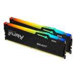 32GB (2 x 16GB) FURY Beast DDR5 6000MHz, EXPO, CL30, Black, RGB LED, DIMM Memory