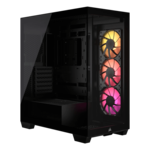3500X ARGB Tempered Glass, No PSU, E-ATX, Black, Mid Tower Case