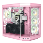 Y70, Tempered Glass, No PSU, E-ATX, Strawberry Milk (Flower), Mid Tower Case