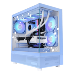 View 270 Plus TG ARGB, Tempered Glass, No PSU, ATX, Hydrangea Blue (Bubble), Mid Tower Case