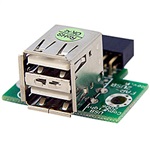 Motherboard Header to 2-Ports USB Type A Adapter