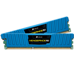 8GB Kit (2 x 4GB) Vengeance LP DDR3 1600MHz, PC3-12800, CL9 (9-9-9-24) 1.5V, Non-ECC, Blue, DIMM Memory