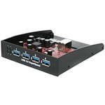 FPH430 4-port SuperSpeed USB 3.0 Front Panel Hub, 3.5" Bay, USB Type B / SATA Power (With USB3.0 Type B Cable)