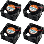 4 x MINI KAZE ULTRA 40mm Case Fan, 3500 RPM, 4.86 CFM, 19.56 dBA, Black