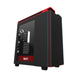 H Series H440 w/ Window, No PSU, ATX, Black/Red, Mid Tower Case