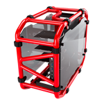 D-FRAME MINI w/ Window, No PSU, Mini-ITX, Red, Mini Tower Case