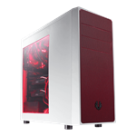 Neos Series w/ Window, No PSU, ATX, White/Red, Mid Tower Case