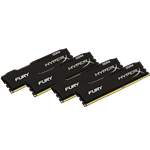 32GB Kit (4 x 8GB) HyperX Fury DDR4 2400MHz, PC4-19200, CL15 1.2V, Non-ECC, Black, DIMM Memory
