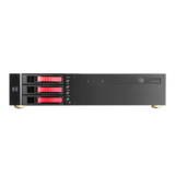 N/A - D-230HB-DT-RED, Red HDD Handle, 3 x 3.5" Hotswap Bay, No PSU, microATX, Black, 2U Desktop Chassis
