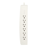 Surge Protector - P606, 6 Outlets, 6-ft cord, 125V/15A, White, Surge Protector