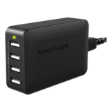 N/A - 40W 8A 4-Port USB Charger Charging Station with iSmart Technology (Black)