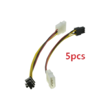 N/A - 5pcs 4 Pin Molex to 6 Pin PCI-Express PCIE Video Card Power Converter Adapter Cable 18cm/7.08inch Connector