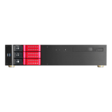 N/A - D-230HN-DT-RED, Red HDD Handle, 3 x 3.5" Hotswap Bay, No PSU, microATX, Black, 2U Desktop Chassis