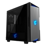 Computer Case - AORUS C300 GLASS, Tempered Glass, No PSU, ATX, Black, Mid Tower Case