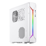 Computer Case - RAVEN RVZ03-ARGB, No PSU, Mini-ITX, White, Slim HTPC Case
