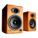 Speaker - A5+BT-BAM, Wired/Bluetooth, Carbonized Bamboo, 2.0 Channel Bookshelf Speakers