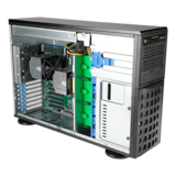 Server Platform - SuperWorkstation SYS-740A-T, 4U Rackmount/Tower, Intel® C621A, 8x 3.5" SAS/SATA Hotswap, 2x M.2 NVMe, 16x DDR4, 2x 1GbE LAN, 1200W Rdt PSU