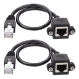 N/A - Ethernet Extender - iGreely 2Pack RJ45 Male to Female Screw Panel Mount Cat6/Cat5e/Cat5 Ethernet LAN Network Extension Cable 1ft/30cm