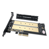 N/A - M.2 NVMe + M.2 SATA 110mm SSD PCIe x4 Adapter with Heat Sink