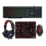 Keyboard & Mouse - 4-In-One (NG-5001A), RGB, Wired, Black, Membrane Gaming Keyboard & Mouse