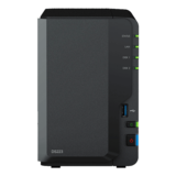 N/A - DiskStation® DS223 2-Bay NAS Server, Realtek RTD1619B Processor Quad-core 1.7 GHz, 2GB DDR4 RAM (not expandable), SATA 6Gb/s, 1GbLAN, USB 3.2 Gen 1 / 3, 60W PSU