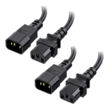 N/A - 2-Pack Short Computer to PDU Power Extension Cord, Power Extension Cable 1 ft (IEC C14 to IEC C13 PDU Power Cord)