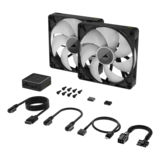 Case Fan - iCUE LINK RX140 RGB 2 x 140mm, w/ Controller, RGB LEDs, 1700 RPM, 94.5 CFM, 36 dBA, Cooling Fan